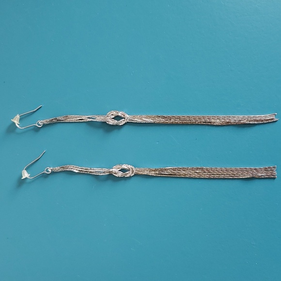 Silver chain infinity knot earrings - Picture 1 of 4